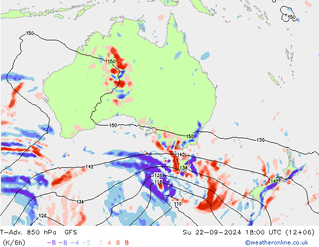 T-Adv. 850 hPa GFS So 22.09.2024 18 UTC