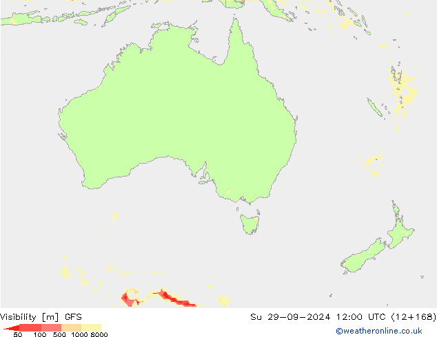 Dohlednost GFS Ne 29.09.2024 12 UTC