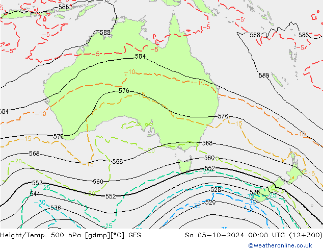 Z500/Rain (+SLP)/Z850 GFS  05.10.2024 00 UTC