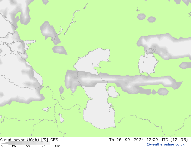 Nubi alte GFS gio 26.09.2024 12 UTC