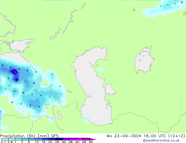 Z500/Yağmur (+YB)/Z850 GFS Pzt 23.09.2024 00 UTC