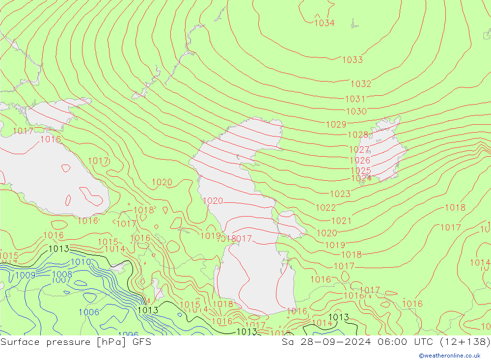 Yer basıncı GFS Cts 28.09.2024 06 UTC