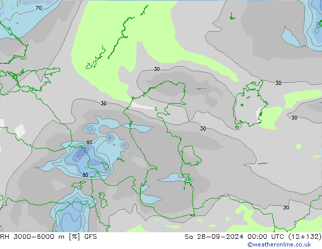 RH 3000-6000 m GFS Sa 28.09.2024 00 UTC