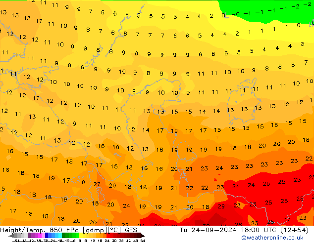 GFS: Ter 24.09.2024 18 UTC