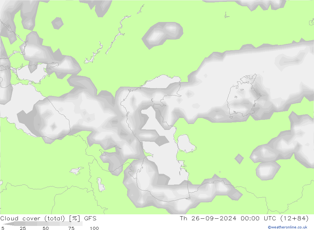 Wolken (gesamt) GFS Do 26.09.2024 00 UTC