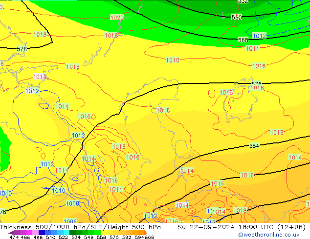 Thck 500-1000hPa GFS Su 22.09.2024 18 UTC