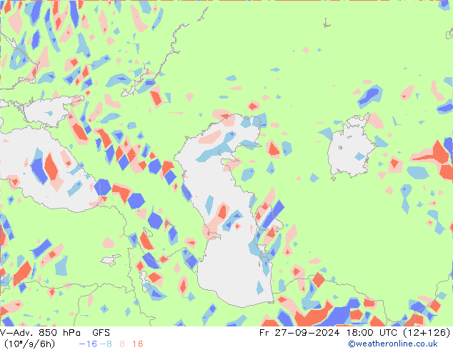 V-Adv. 850 hPa GFS vie 27.09.2024 18 UTC