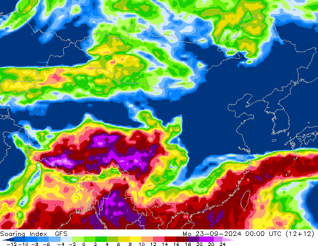 Soaring Index GFS lun 23.09.2024 00 UTC