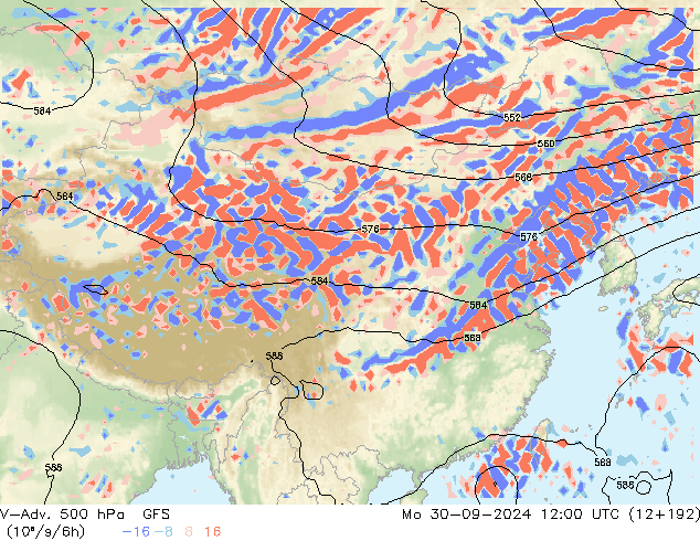 V-Adv. 500 hPa GFS  30.09.2024 12 UTC