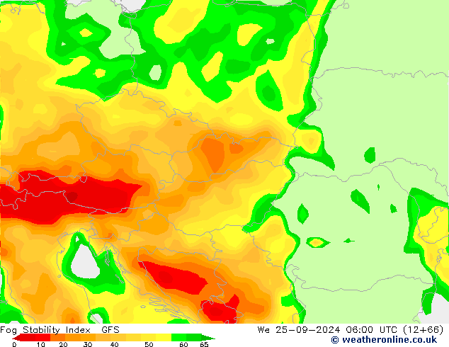 Fog Stability Index GFS We 25.09.2024 06 UTC