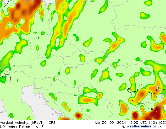 Convection-Index GFS Mo 30.09.2024 18 UTC