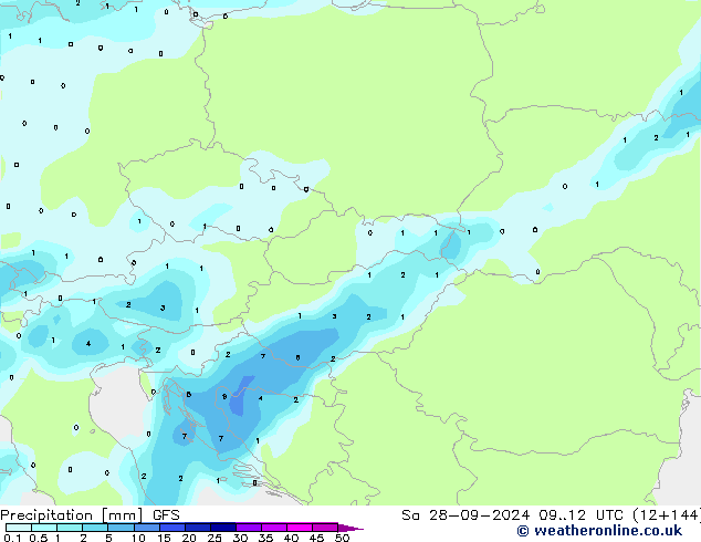 Precipitation GFS Sa 28.09.2024 12 UTC