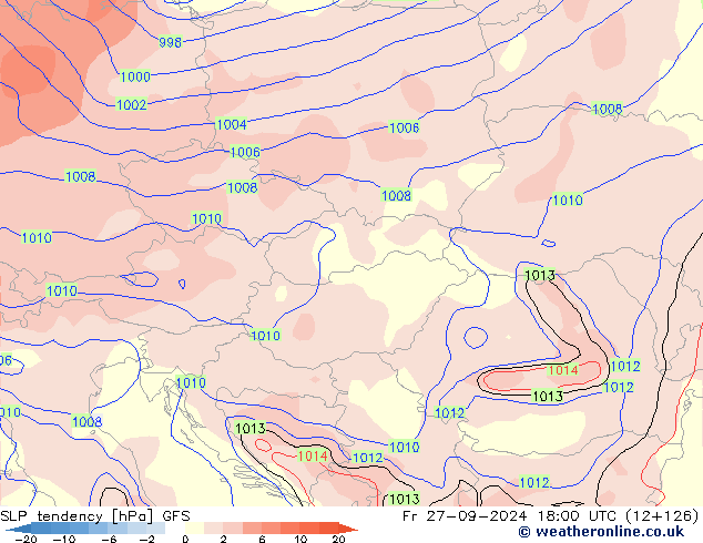 SLP tendency GFS Sex 27.09.2024 18 UTC