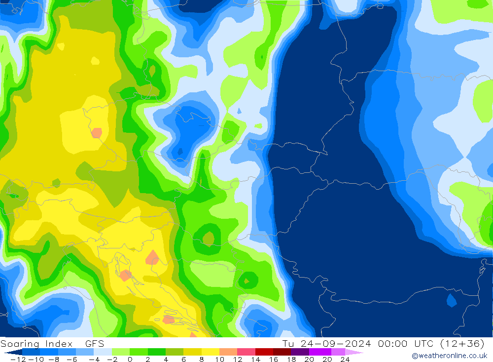 Soaring Index GFS di 24.09.2024 00 UTC