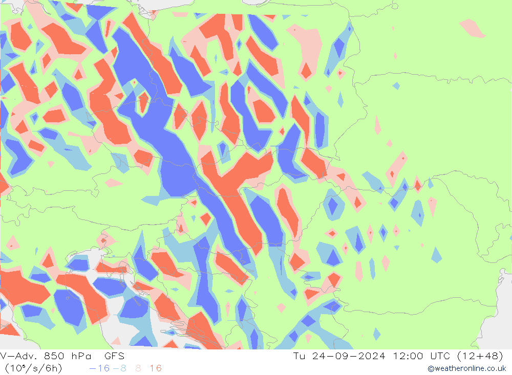 V-Adv. 850 hPa GFS di 24.09.2024 12 UTC