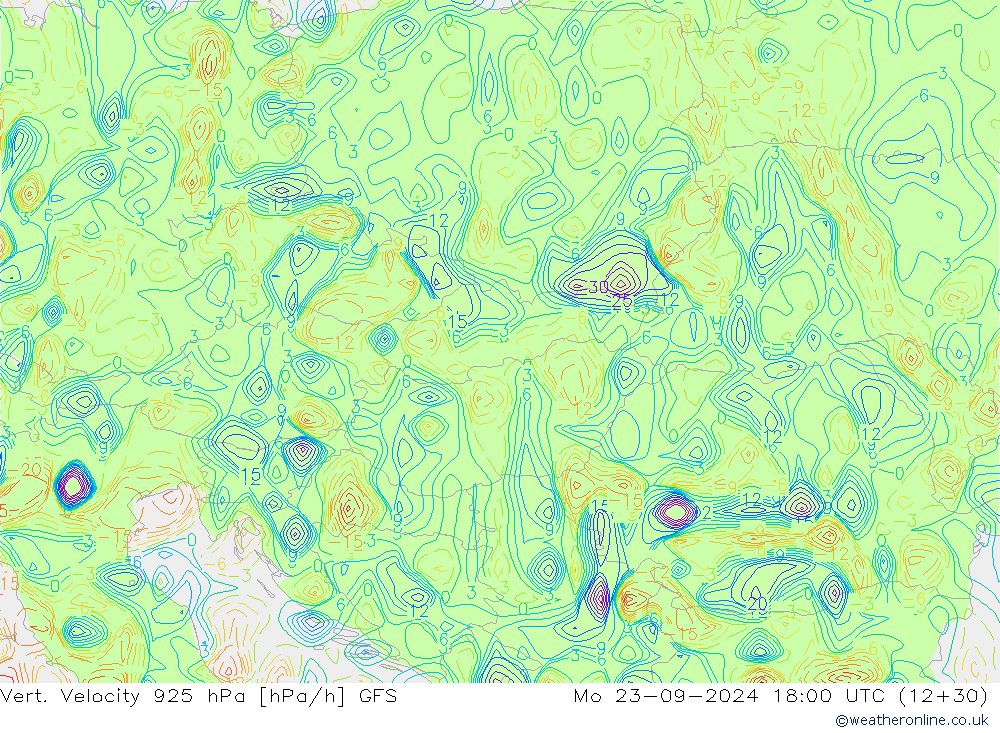 Vert. Velocity 925 hPa GFS Mo 23.09.2024 18 UTC