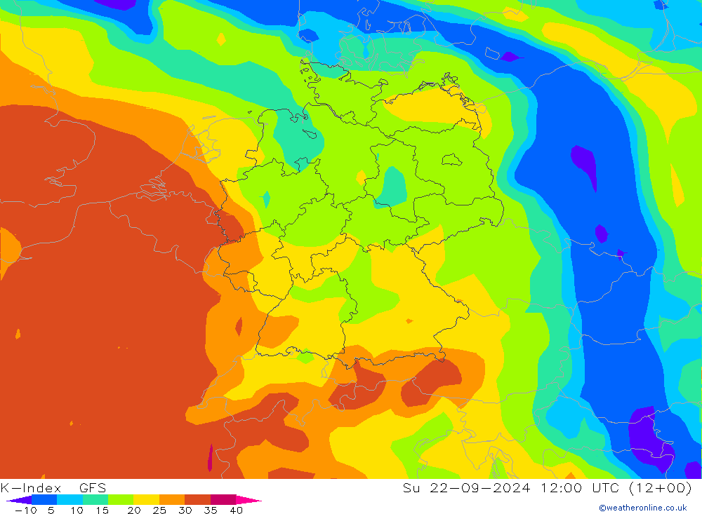 K-Index GFS Dom 22.09.2024 12 UTC