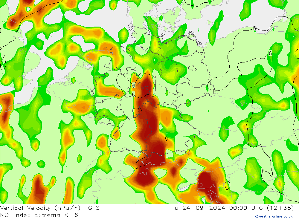 Convection-Index GFS Tu 24.09.2024 00 UTC