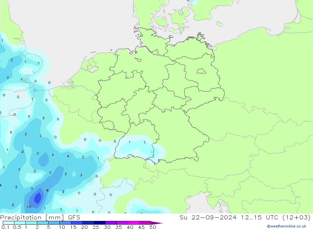 降水 GFS 星期日 22.09.2024 15 UTC