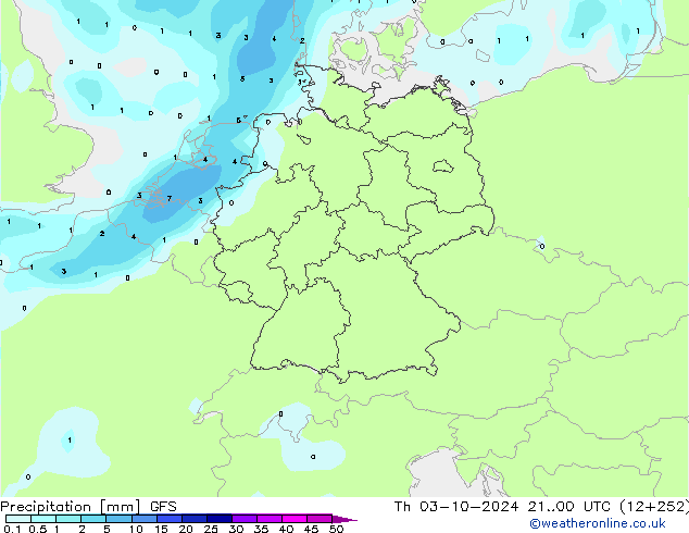 Precipitación GFS jue 03.10.2024 00 UTC