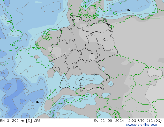 RV 0-300 m GFS zo 22.09.2024 12 UTC