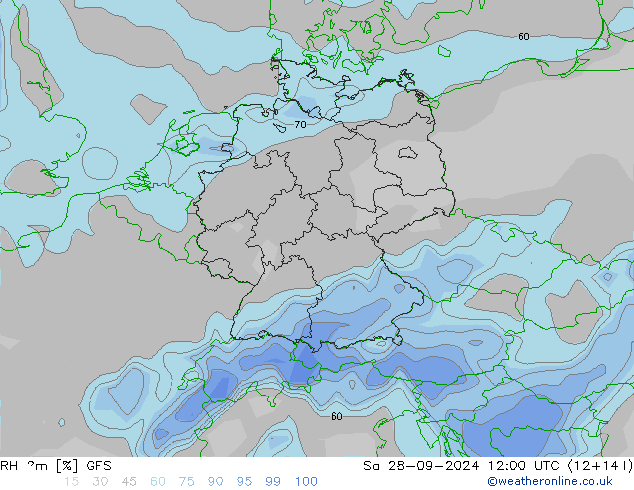 RH 2m GFS Sa 28.09.2024 12 UTC