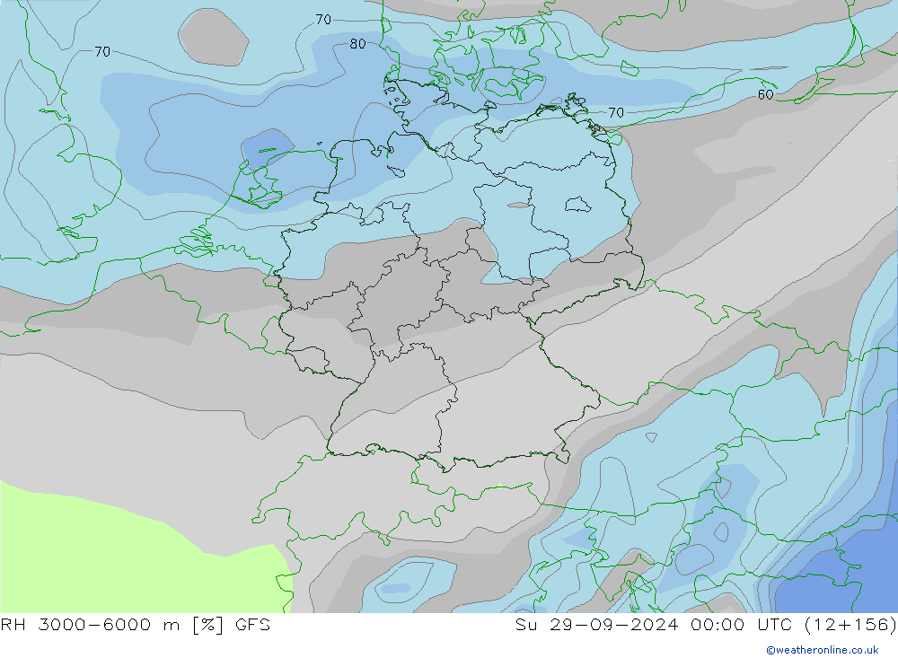 RH 3000-6000 m GFS Dom 29.09.2024 00 UTC