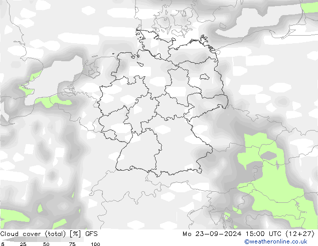 Wolken (gesamt) GFS Mo 23.09.2024 15 UTC