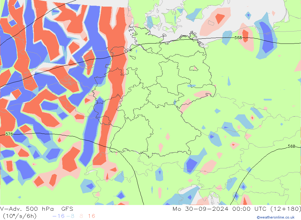 V-Adv. 500 hPa GFS ma 30.09.2024 00 UTC