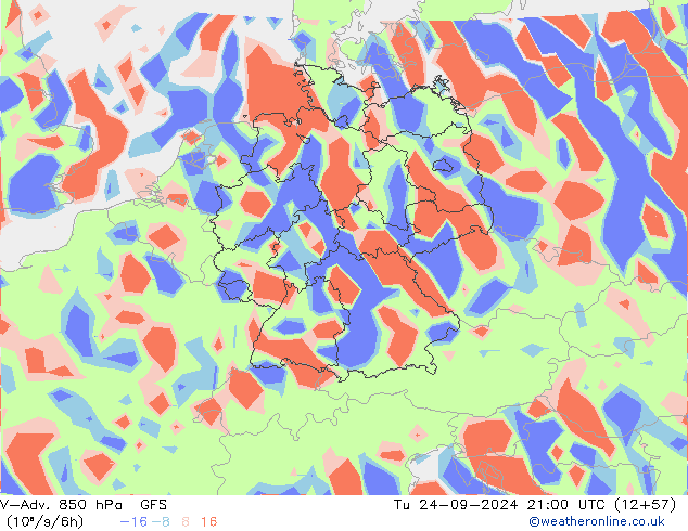 V-Adv. 850 hPa GFS Tu 24.09.2024 21 UTC