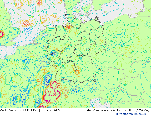 Vert. Velocity 500 hPa GFS Mo 23.09.2024 12 UTC