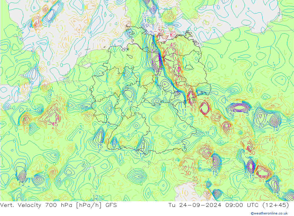 Vert. Velocity 700 hPa GFS Di 24.09.2024 09 UTC