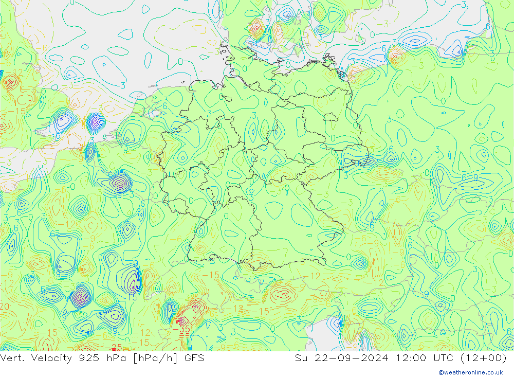 Vert. Velocity 925 hPa GFS So 22.09.2024 12 UTC