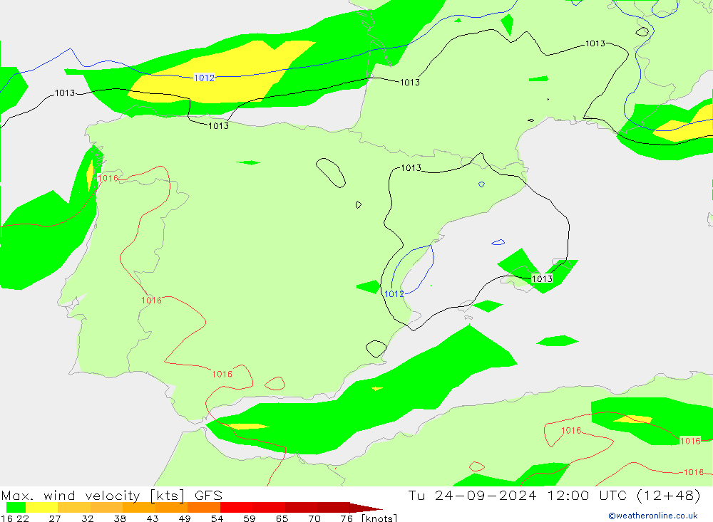 Max. wind velocity GFS Ter 24.09.2024 12 UTC