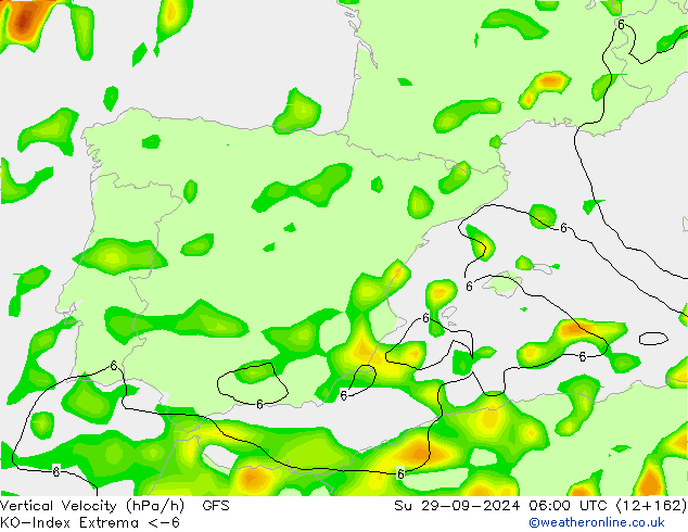 Convection-Index GFS Ne 29.09.2024 06 UTC