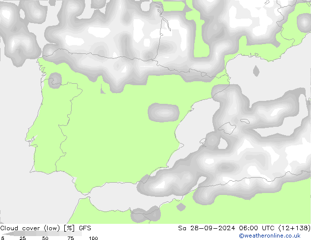 Wolken (tief) GFS Sa 28.09.2024 06 UTC