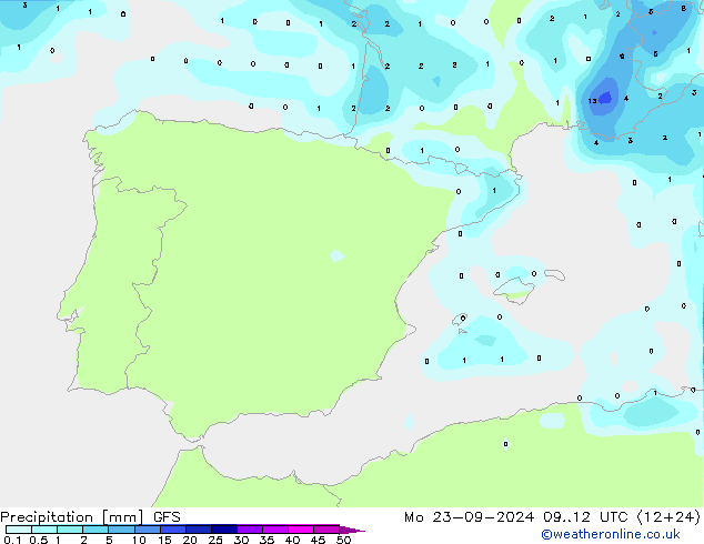 precipitação GFS Seg 23.09.2024 12 UTC