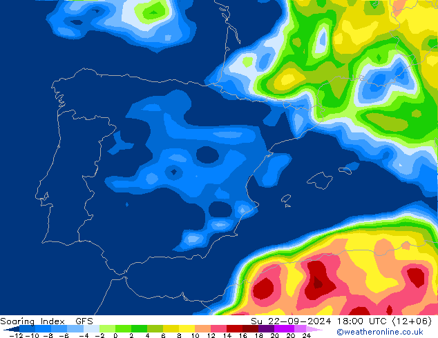 Soaring Index GFS Su 22.09.2024 18 UTC