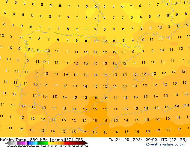 Z500/Rain (+SLP)/Z850 GFS Út 24.09.2024 00 UTC