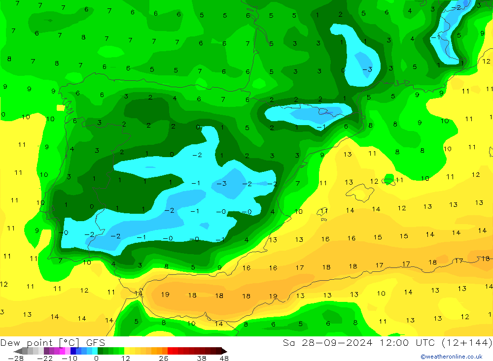 punkt rosy GFS so. 28.09.2024 12 UTC