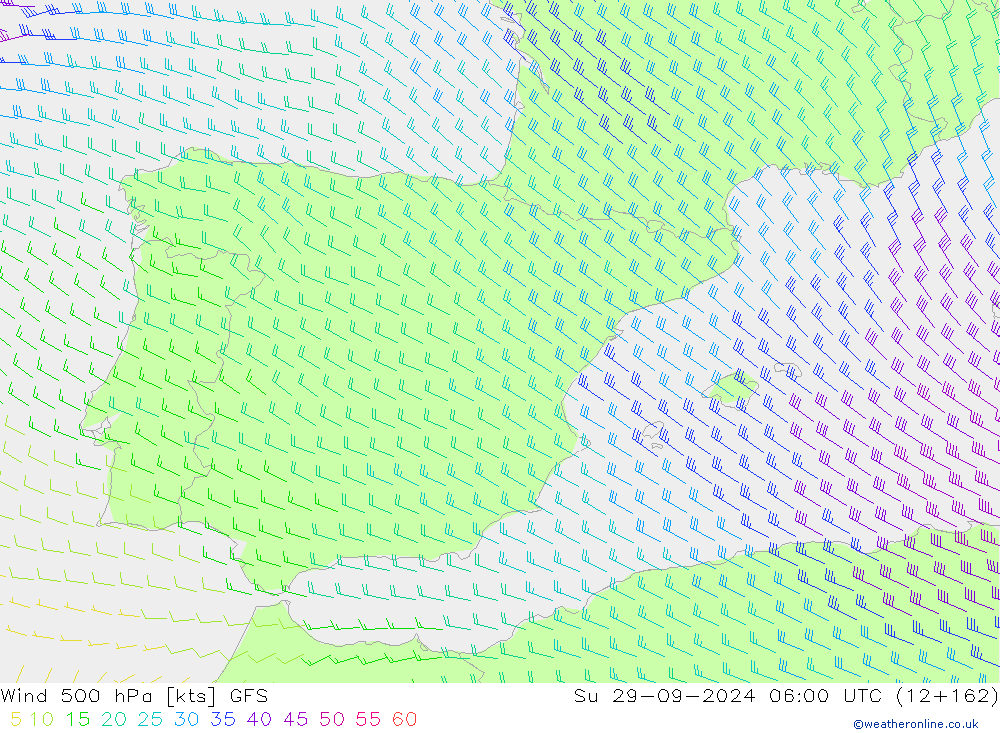 Wind 500 hPa GFS So 29.09.2024 06 UTC