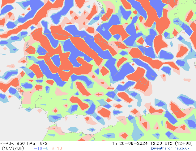 V-Adv. 850 hPa GFS Th 26.09.2024 12 UTC