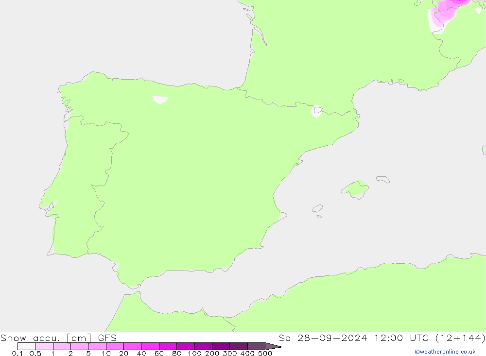 Snow accu. GFS sab 28.09.2024 12 UTC