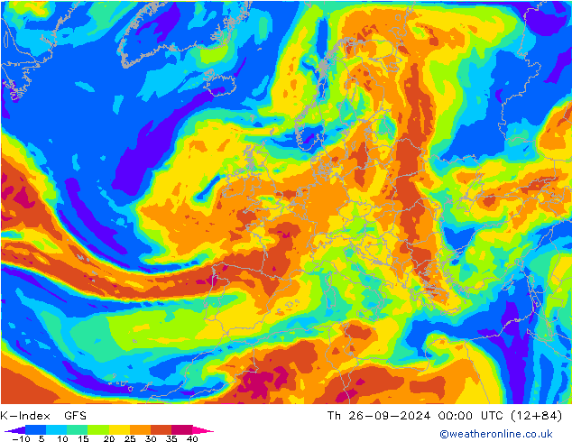 K-Index GFS do 26.09.2024 00 UTC