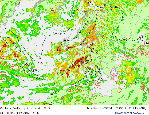 Konveksiyon - İndeks GFS Per 26.09.2024 12 UTC