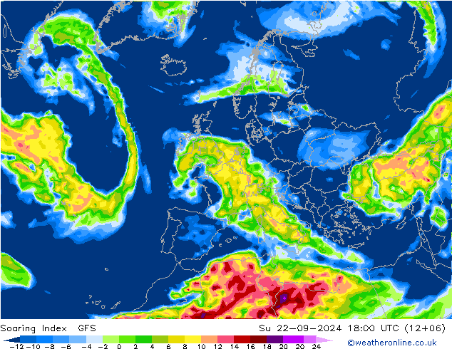 Soaring Index GFS 星期日 22.09.2024 18 UTC