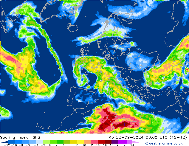 Soaring Index GFS Mo 23.09.2024 00 UTC