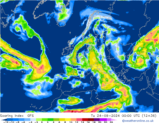 Soaring Index GFS mar 24.09.2024 00 UTC