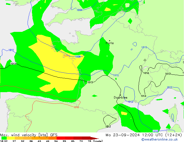 Max. wind velocity GFS Seg 23.09.2024 12 UTC