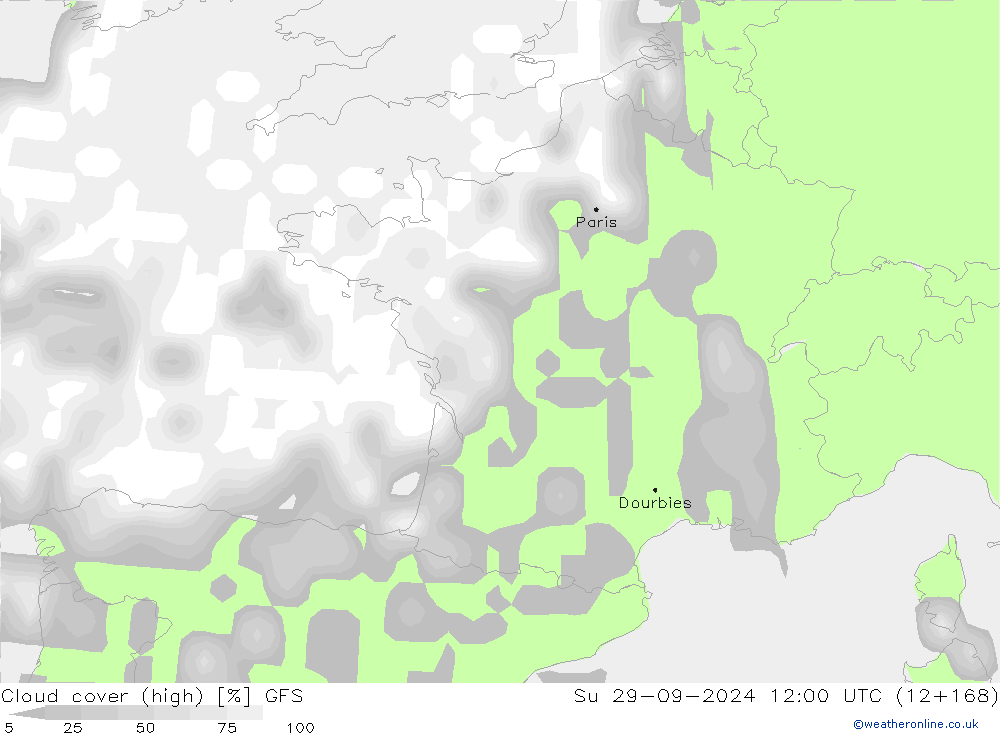 Wolken (hohe) GFS So 29.09.2024 12 UTC